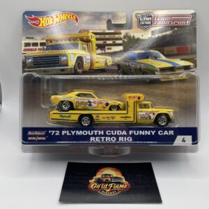 Hot Wheels Team Transport #4 '72 Plymouth Cuda Funny Car w/ Retro Rig