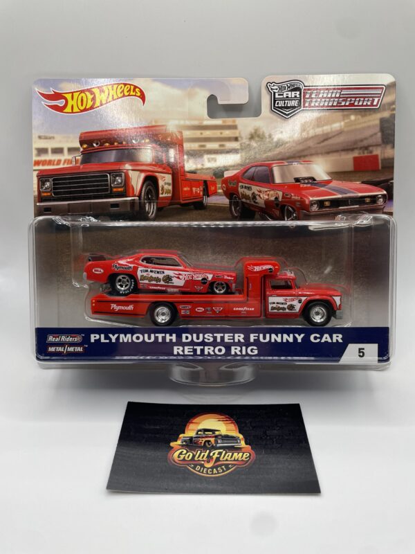 Hot Wheels Team Transport #5 Plymouth Duster Funny Car w/ Retro Rig