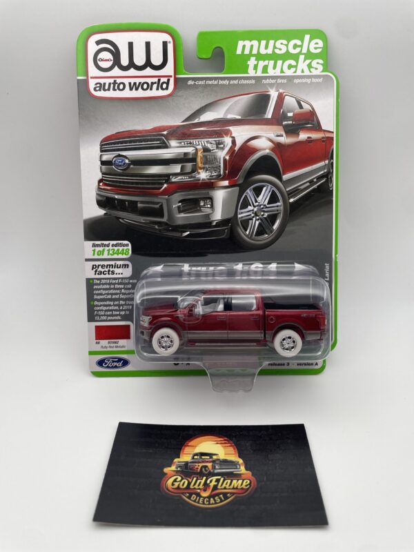 AutoWorld Ultra Red CHASE 2019 Ford F-150 Lariat